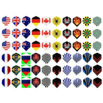 30 plumes fléchettes lot drapeau pays - Lot